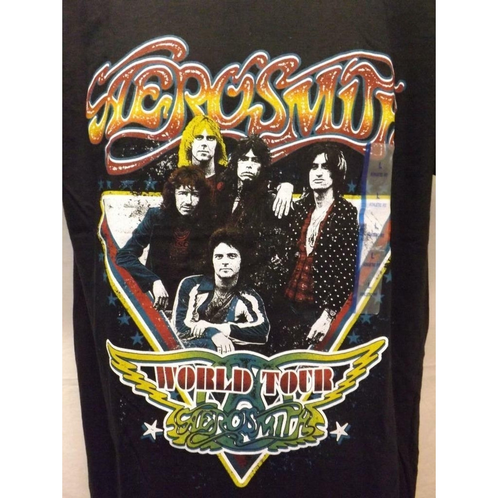 Aerosmith Mens Size L Large Licensed World Tour Concert Athletic Fit Shirt Image 2