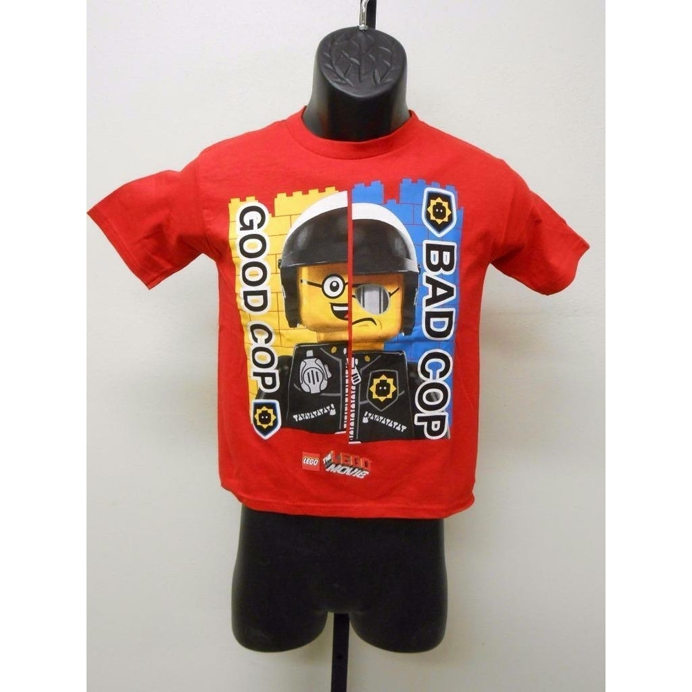 Lego Movie "GOOD COP BAD COP" Youth Size M Medium 10/12 Red Shirt Image 2