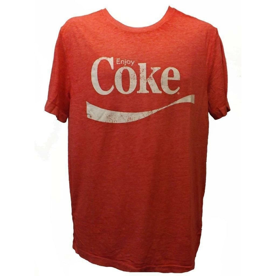Coca Cola Coke Mens Size M Medium Vintage Look Distressed Red Shirt Image 1