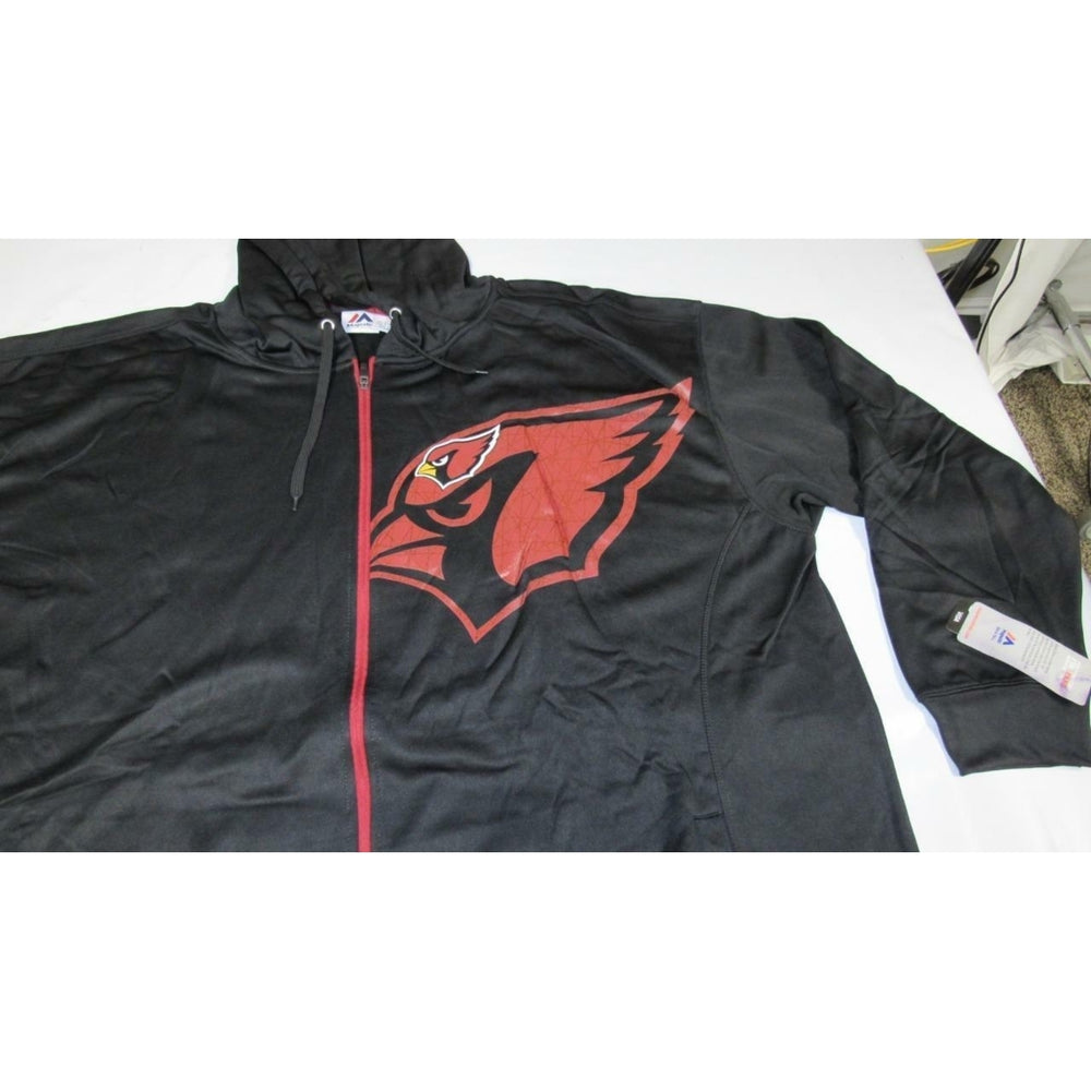 Arizona Cardinals Mens Size 5XL Black Majestic Polyester Jacket Hoodie Image 2