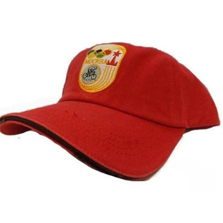 1980 Moscow Russia Summer Olympics Mens OSFA Red Cap Hat Image 1