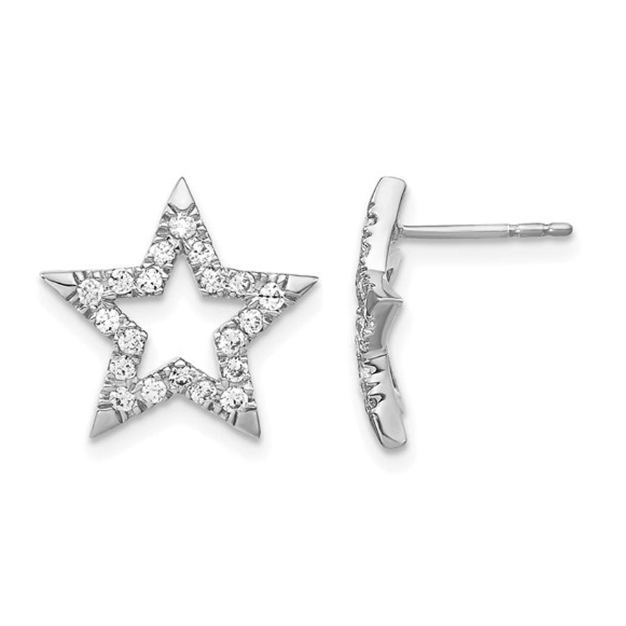 1/2 Carat (ctw SI1-SI2G-H-I) Lab-Grown Diamond Star Earrings in 14K White Gold Image 1