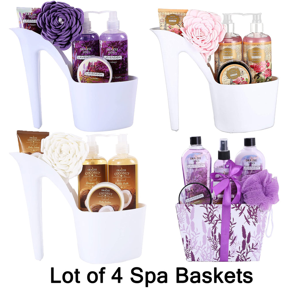 (Lot of 4) Draizee Heel Shoe Spa Gift Set  RoseLavenderCoconut Scented and Refreshing LAVENDER Fragrance Bath Essentials Image 2