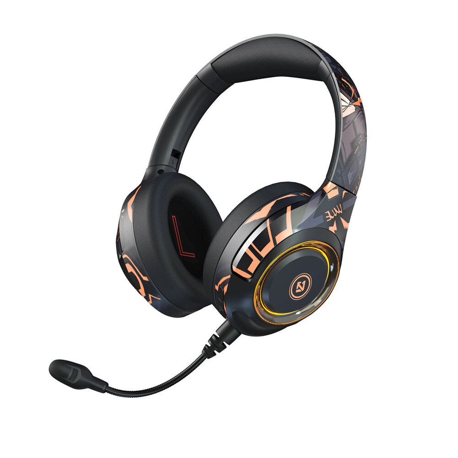 Gaming Headphone with Light Wireless bluetooth Headphones Noise Canceling Microphone Deep Bass Over-Ear Headset Image 1