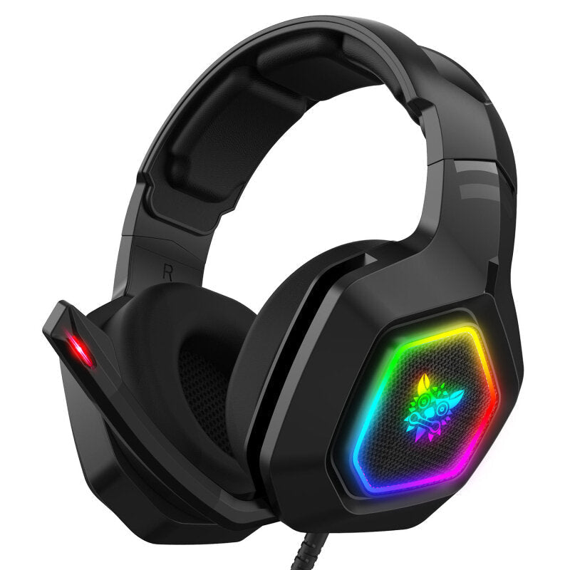 Gaming Headphones 50mm Drivers Unit Noise Reduction RGB Light Wired Headset with Mic Image 1
