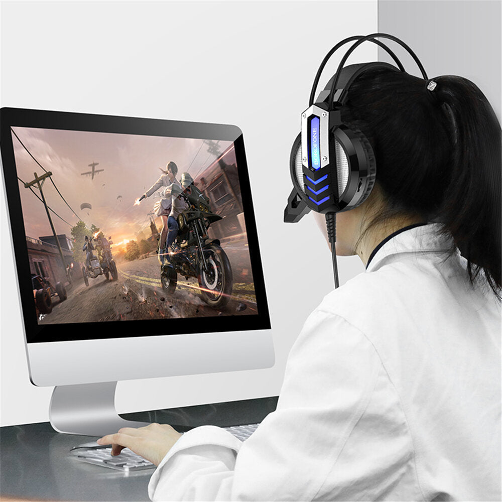 Over-Ear Wired Gaming Headphone Noise Cancelling Hifi Headsets With Mic for PC Computer Image 2