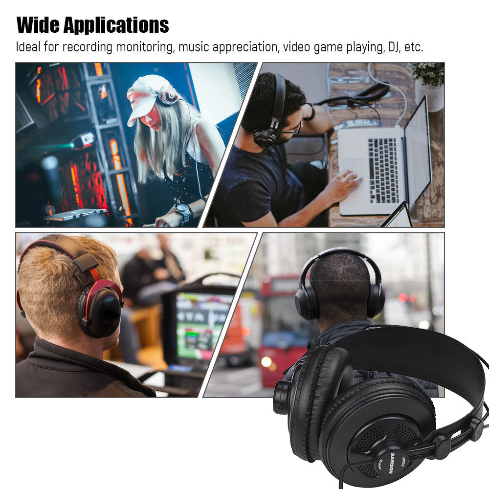 Semi-open Headphone 50mm Drivers Portable Over-ear Stereo Music Sport Headset with Mic Image 2