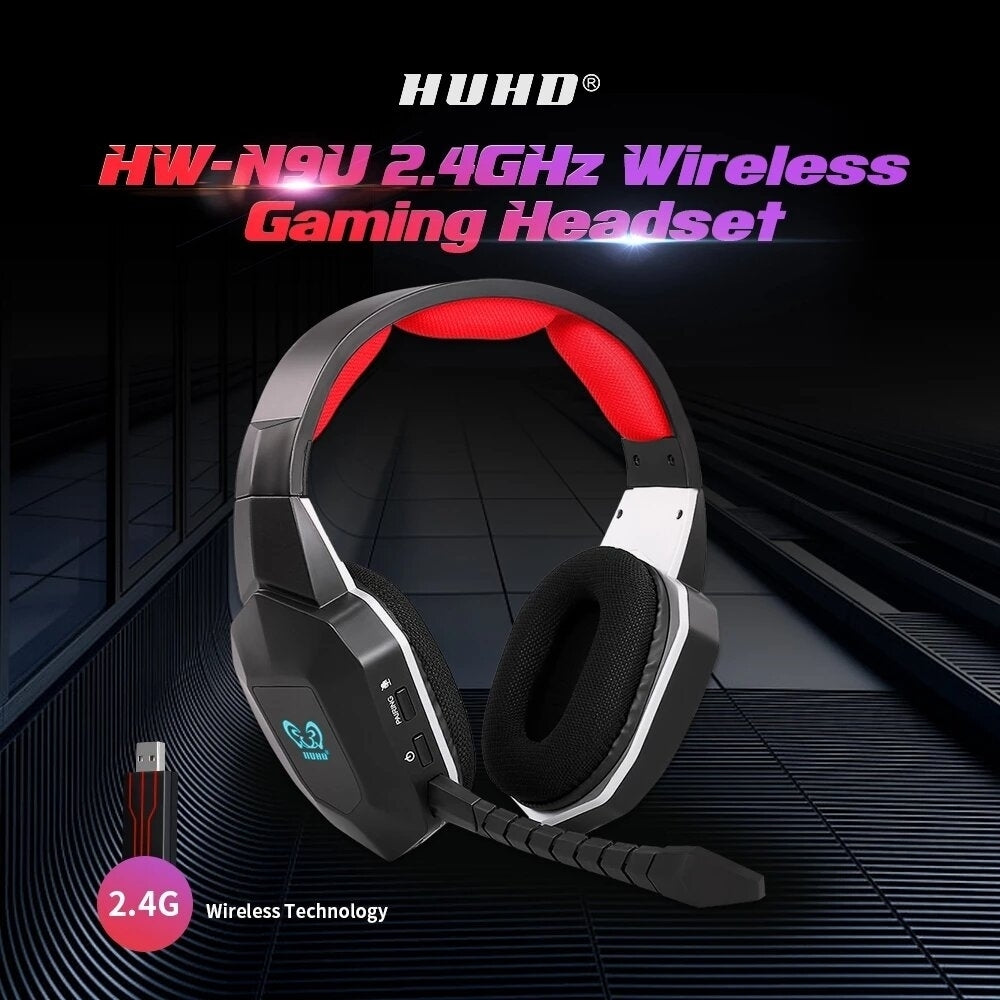 Wireless Gaming Headphone Virtual 7.1 Surround Sound Headset with Removable Microphone for PS4/PC 2.4G Image 2