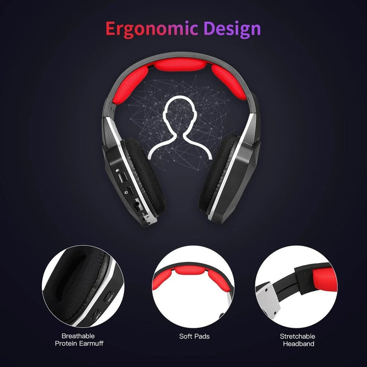 Wireless Gaming Headphone Virtual 7.1 Surround Sound Headset with Removable Microphone for PS4/PC 2.4G Image 4