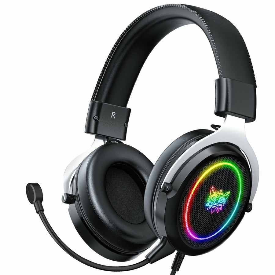 Wired Gaming Headphones Stereo 50MM Dynamic Noise Reduction RGB Luminous 3.5MM Gamer Headset with Detachable Mic Image 1