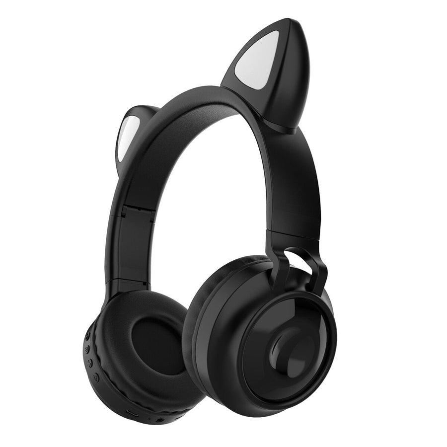 Wireless bluetooth Cat Ear Headphone Foldable Over-ear Stereo Music Sport Headset with Mic Image 1