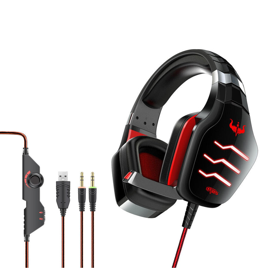 Wired Gaming Headset E-Sports with Microphone LED Stereo Surrounded HiFi Headphone for PC Laptop Image 1