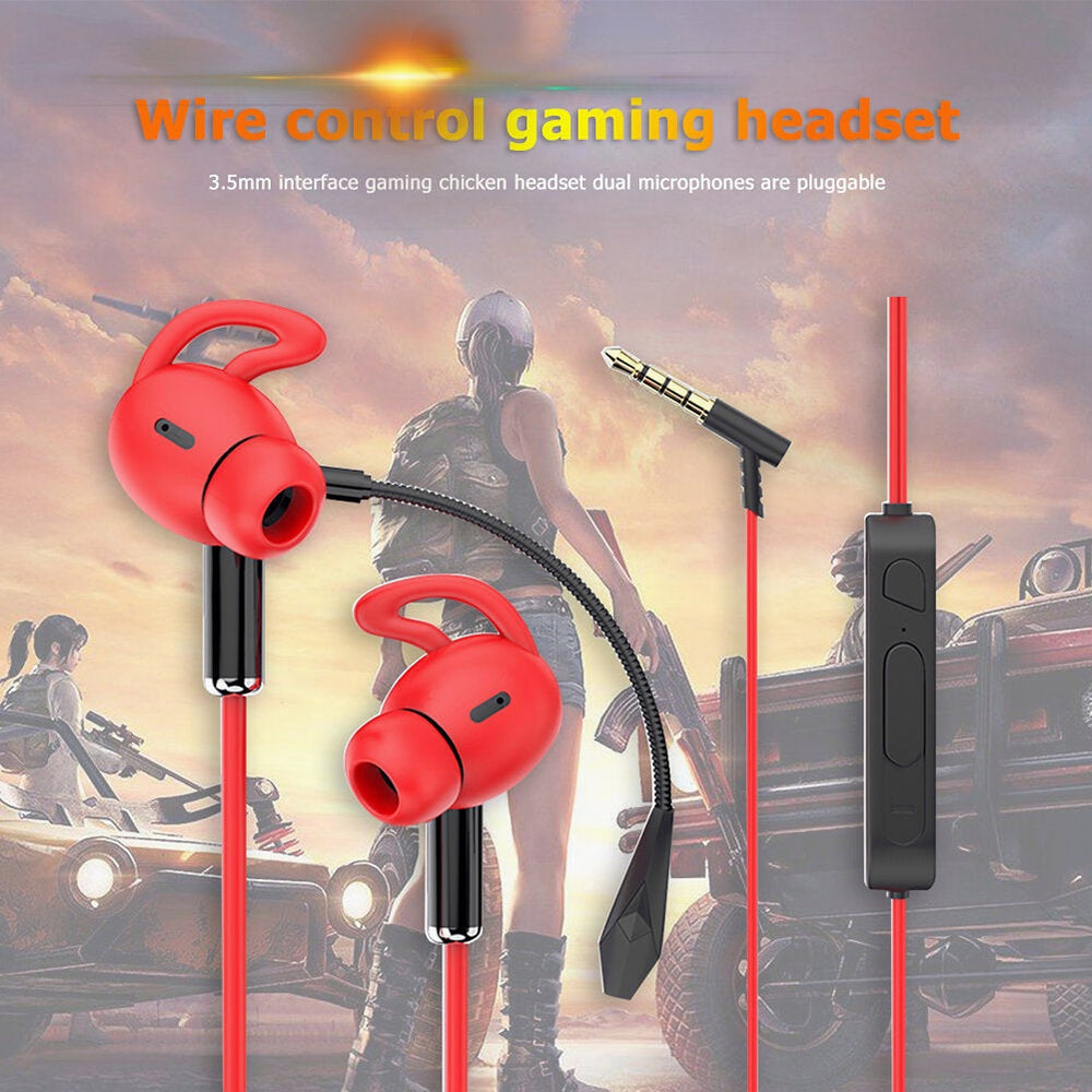 Wired Earphone 7.1 Surround Stereo 13MM Dynamic Earbuds 3.5MM In-Ear Gaming Headset with Detachable Dual Mic Image 2