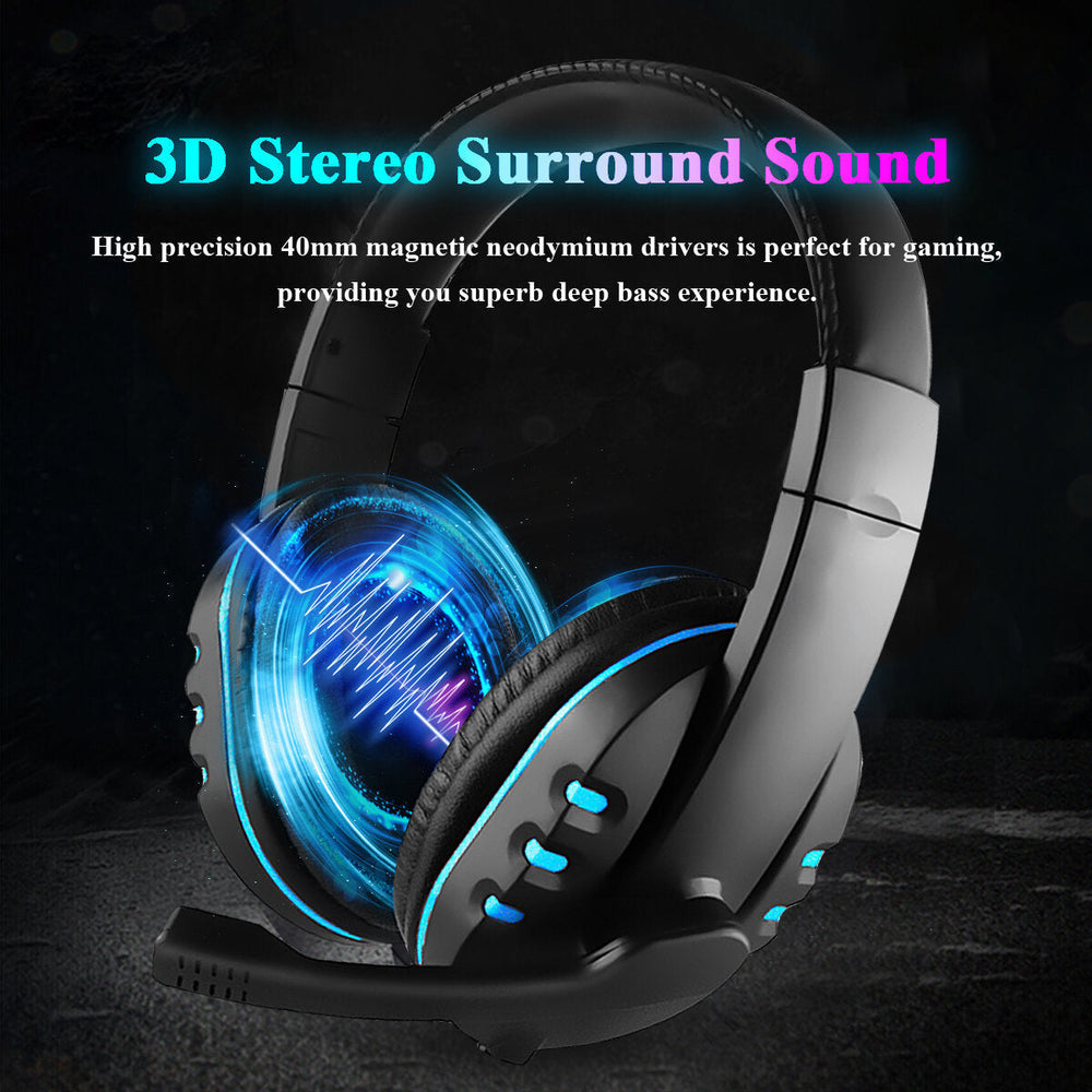 Wired Stereo Bass Surround Gaming Headset for PC Laptop Headphone with Microphone Image 2