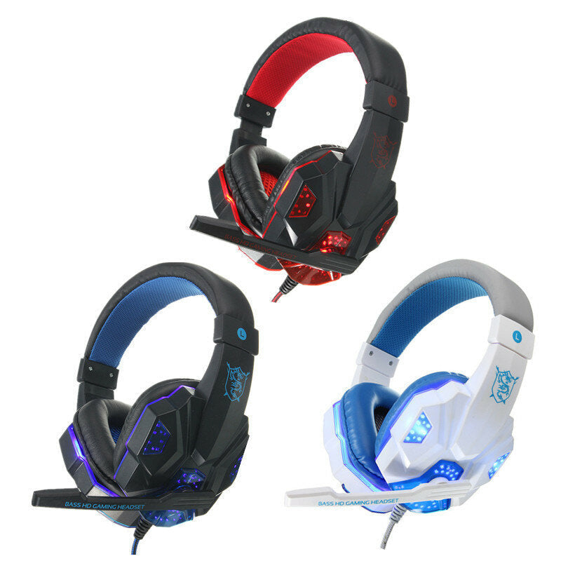 USB 3.5mm LED Surround Stereo Gaming Headset Headbrand Headphone With Mic Image 1