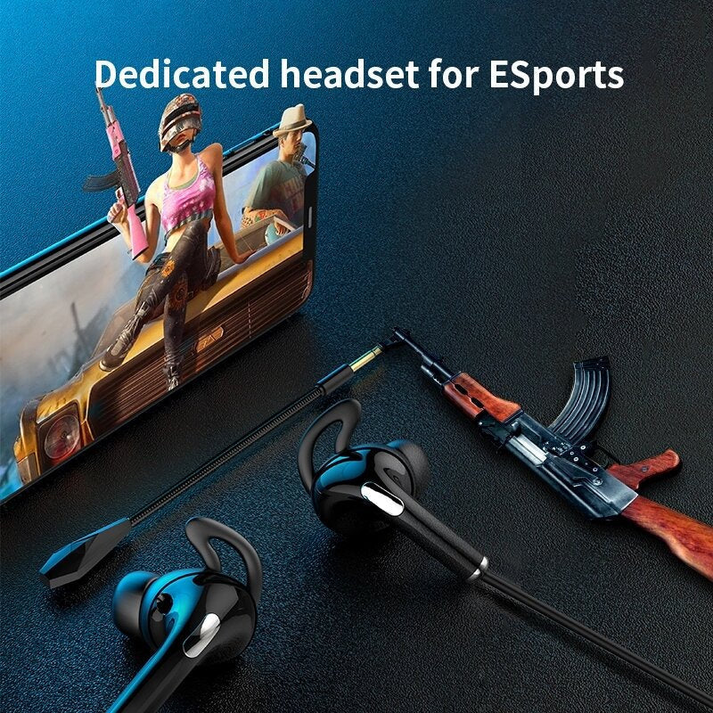 Jack in Ear 3.5mm Gaming Headsets Earbuds Noise Cancelling Earphones with Dual Mic Image 2