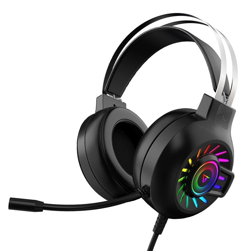 Wired Headphones 7.1 Channel RGB Light Gaming Headset Stereo With Mic for Laptop Desktop Computer Video Image 1