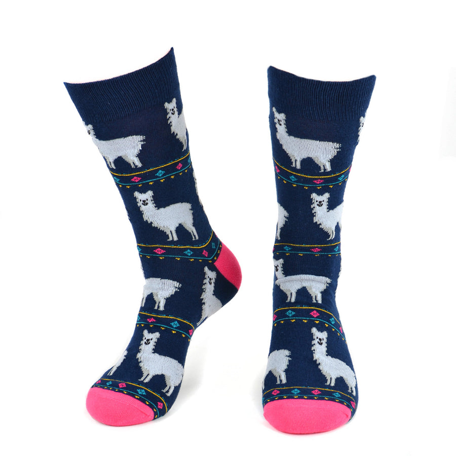 Mens Alpaca Novelty Socks South America Party Animal Pack Animal Fun Crazy Socks Image 1