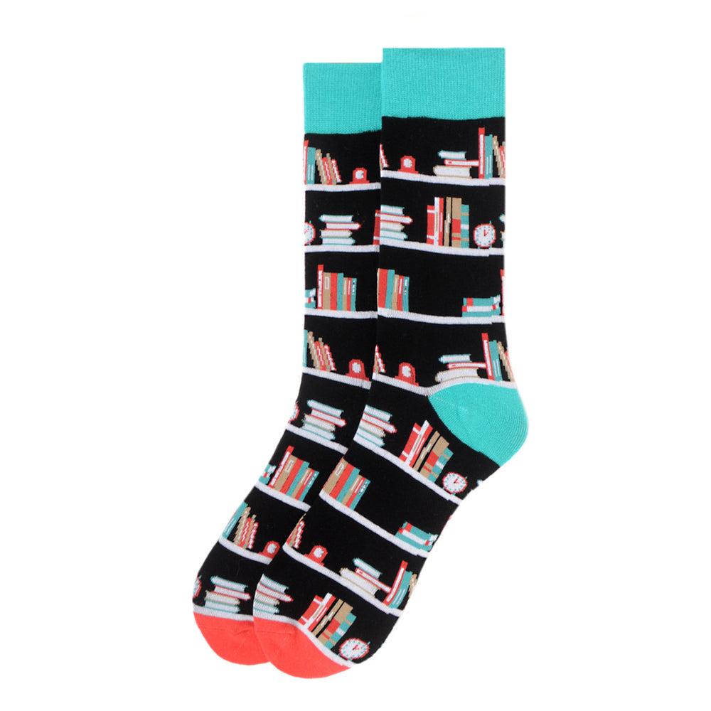 Book Nerd Socks Mens Book Shelves Novelty Socks Novelty Socks Funny Socks Dad Gifts Cool Socks Funny Groomsmen Image 2