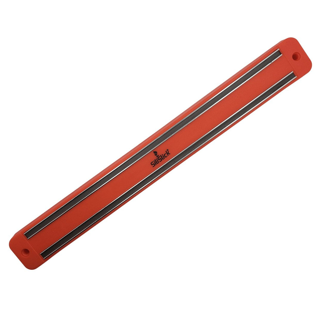 SiliSlick Stainless Steel Red Handle Knife Set - Titanium Coated Utility KnifeSantokuBreadChefand Paring + Sharpener and Image 3