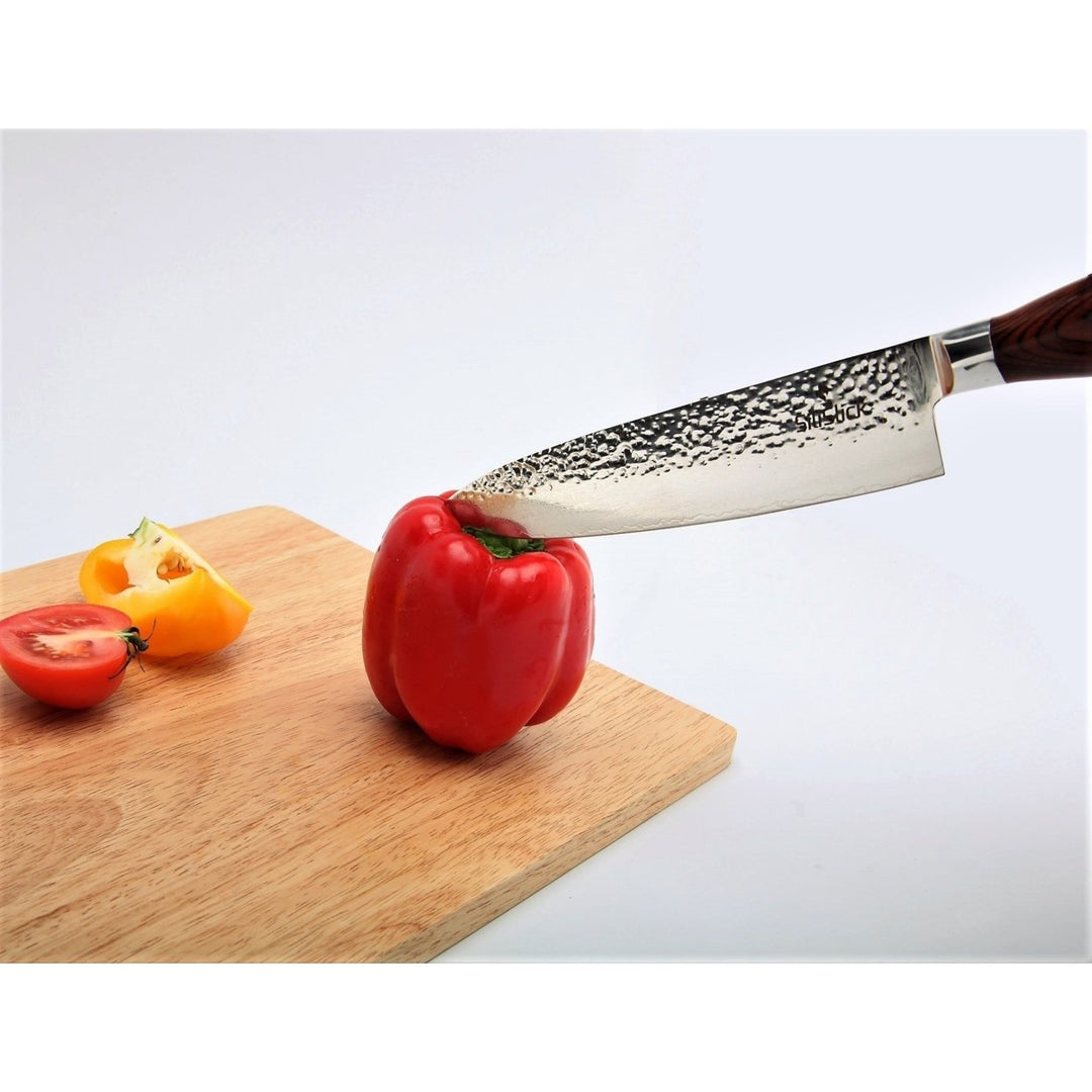 Damascus Stainless Steel Knife - Chef Hammered Design Image 7