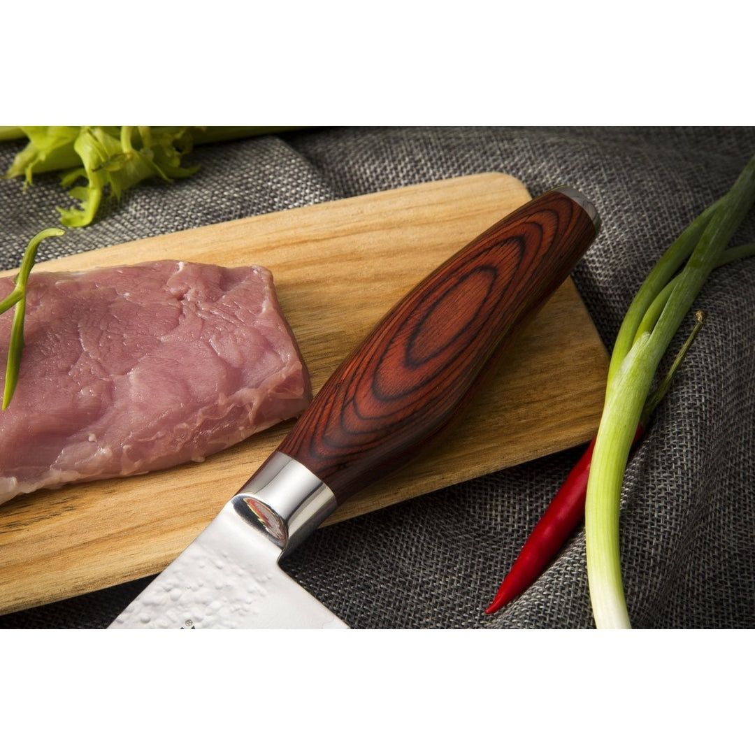 Damascus Stainless Steel Knife - Chef Hammered Design Image 12