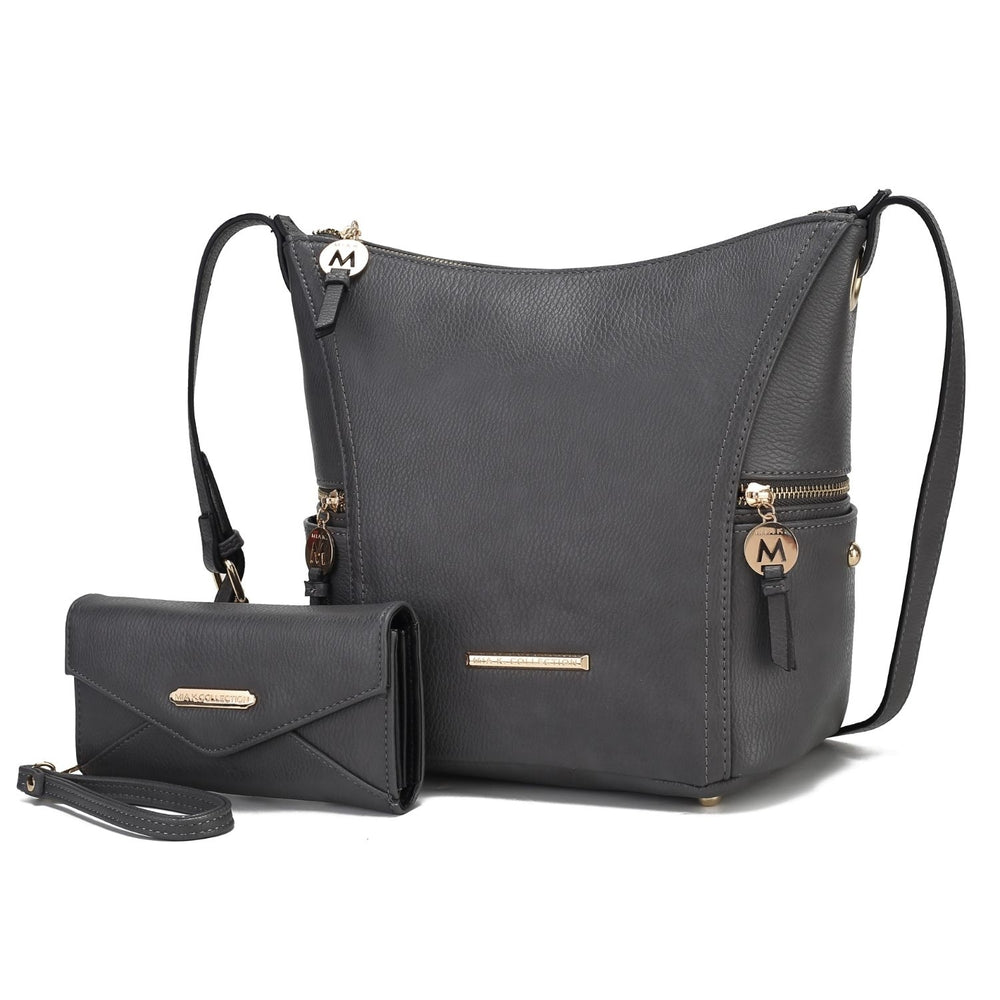 Lux 2 pcs Hobo Handbag with Wallet by Mia K. Image 2
