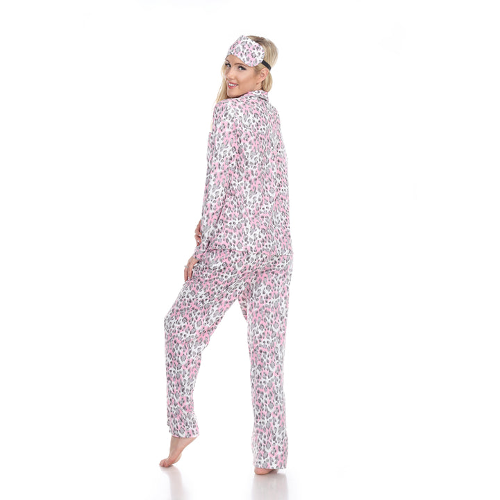 White Mark Womens Animal Print Three-Piece Pajama Set Image 8
