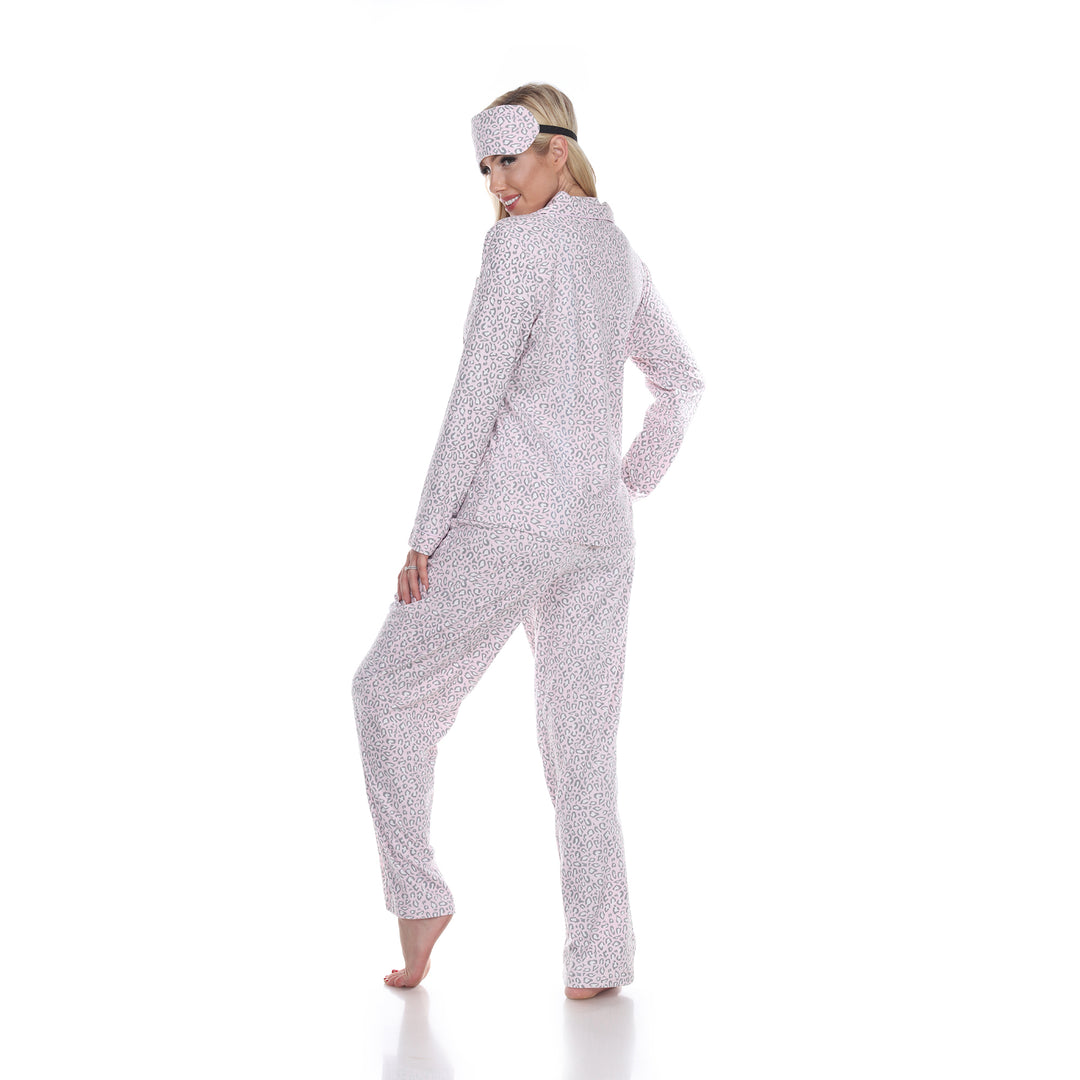 White Mark Womens Animal Print Three-Piece Pajama Set Image 10