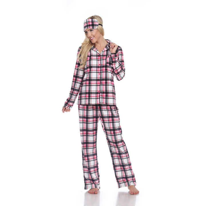 White Mark Womens Three-Piece Pajama Set Image 7