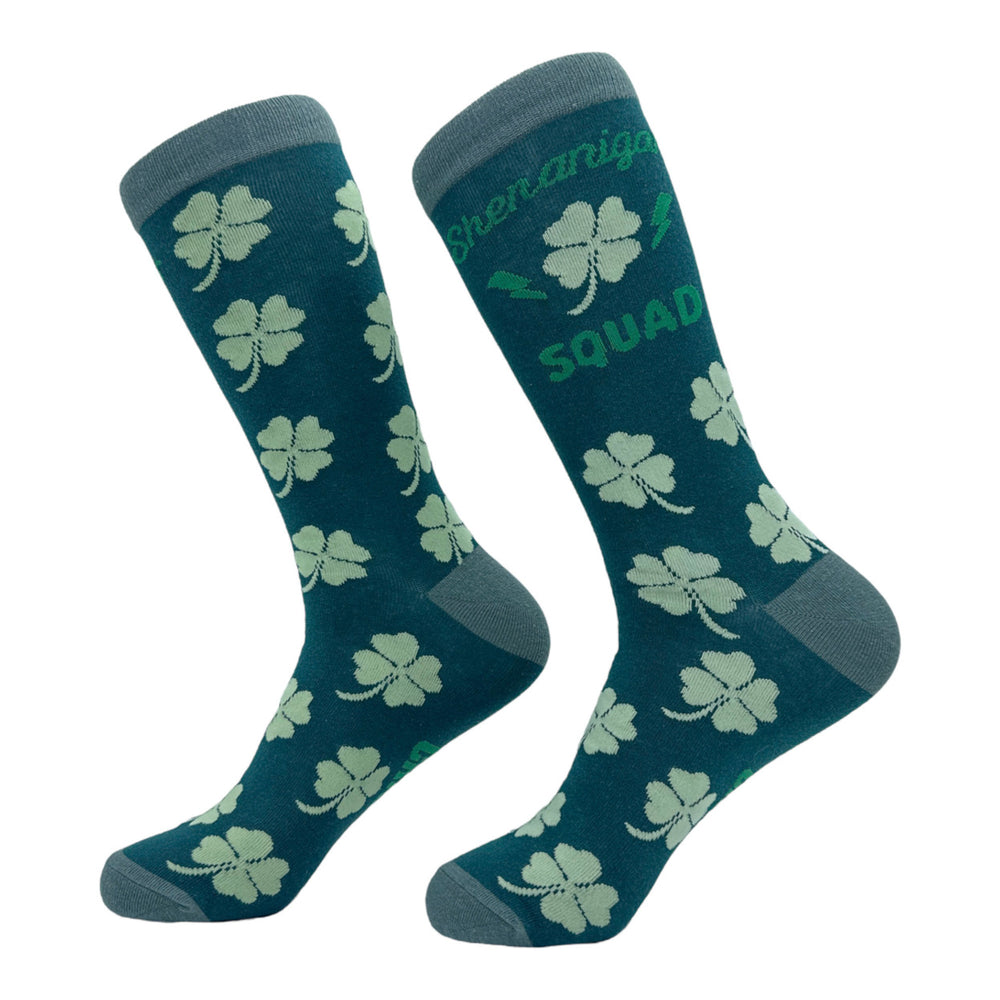 Womens Shenanigans Squad Socks Funny St Paddys Day Novelty Clover Footwear Image 2