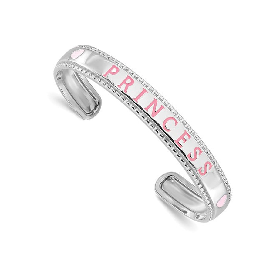 Young Adult Sterling Silver Princess Cuff Bangle Bracelet Image 1
