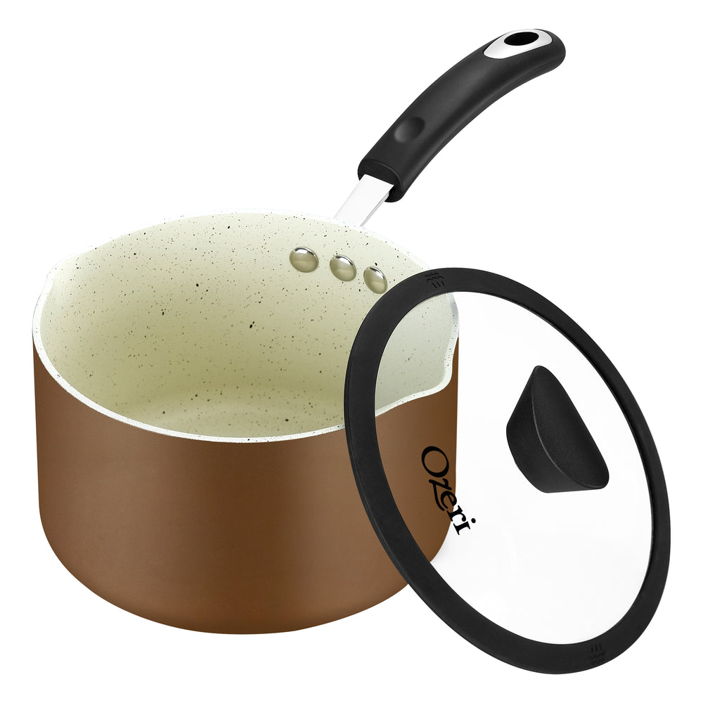 The All-In-One Stone Saucepan and Cooking Pot by Ozeri -- 100% APEOGenXPFBSPFOSPFOANMP and NEP-Free German-Made Coating Image 2