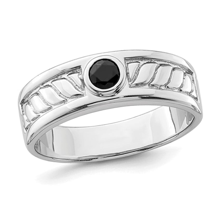 Mens 1.50 Carat (ctw) Black Onyx Ring in Sterling Silver Image 1