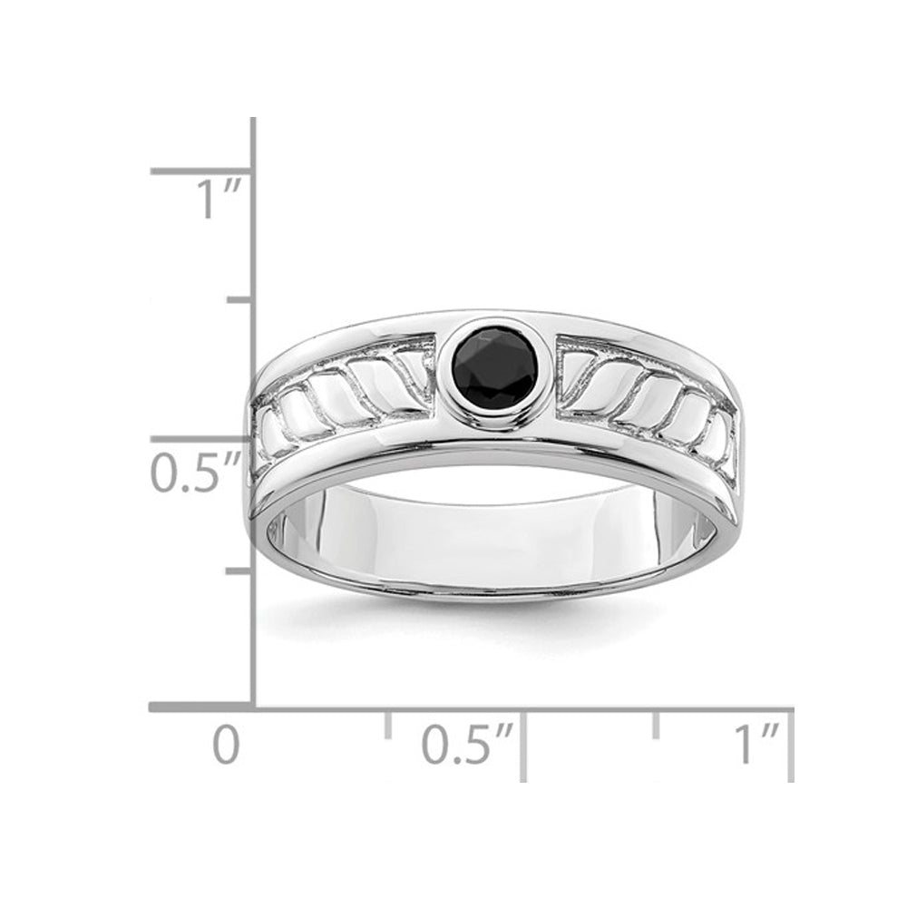 Mens 1.50 Carat (ctw) Black Onyx Ring in Sterling Silver Image 4