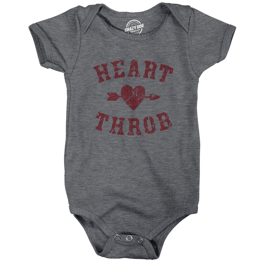 Heart Throb Baby Bodysuit Funny Valentines Day Romper For Infants Image 1