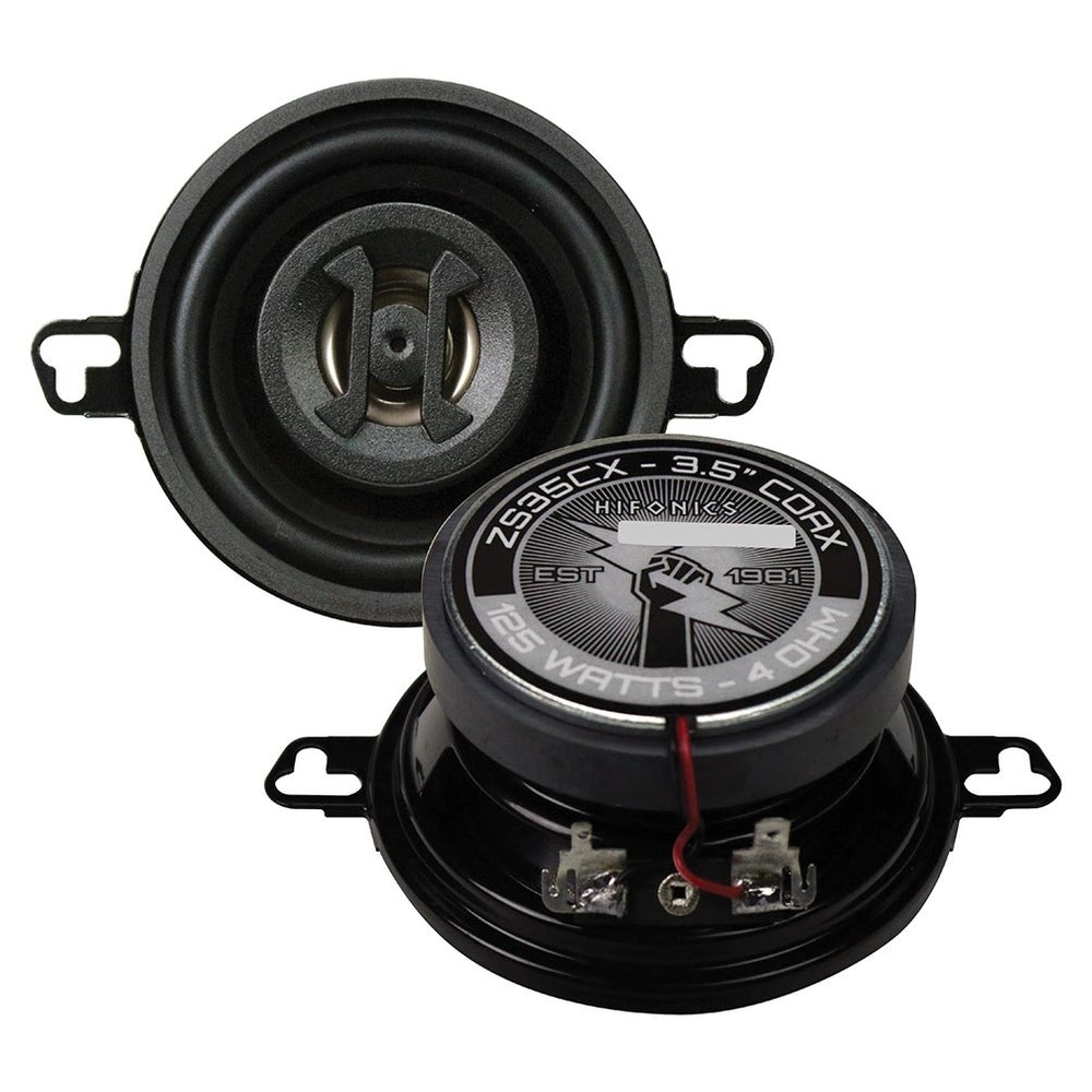 (Pack of 4) Hifonics ZS35CX Zeus 3.5" Coaxial Speaker ,BLACK Image 2