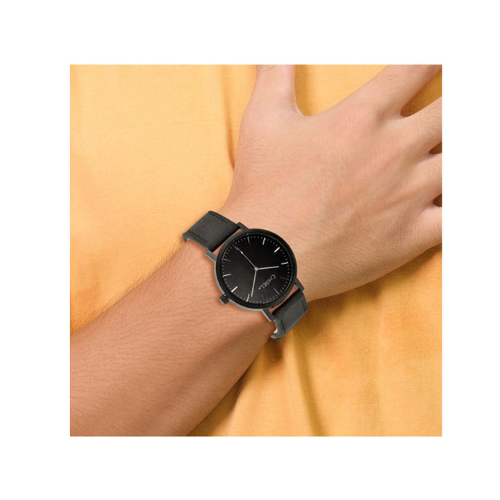 Chisel Black Plated Black Dial Analog Watch with Leather Band Image 4