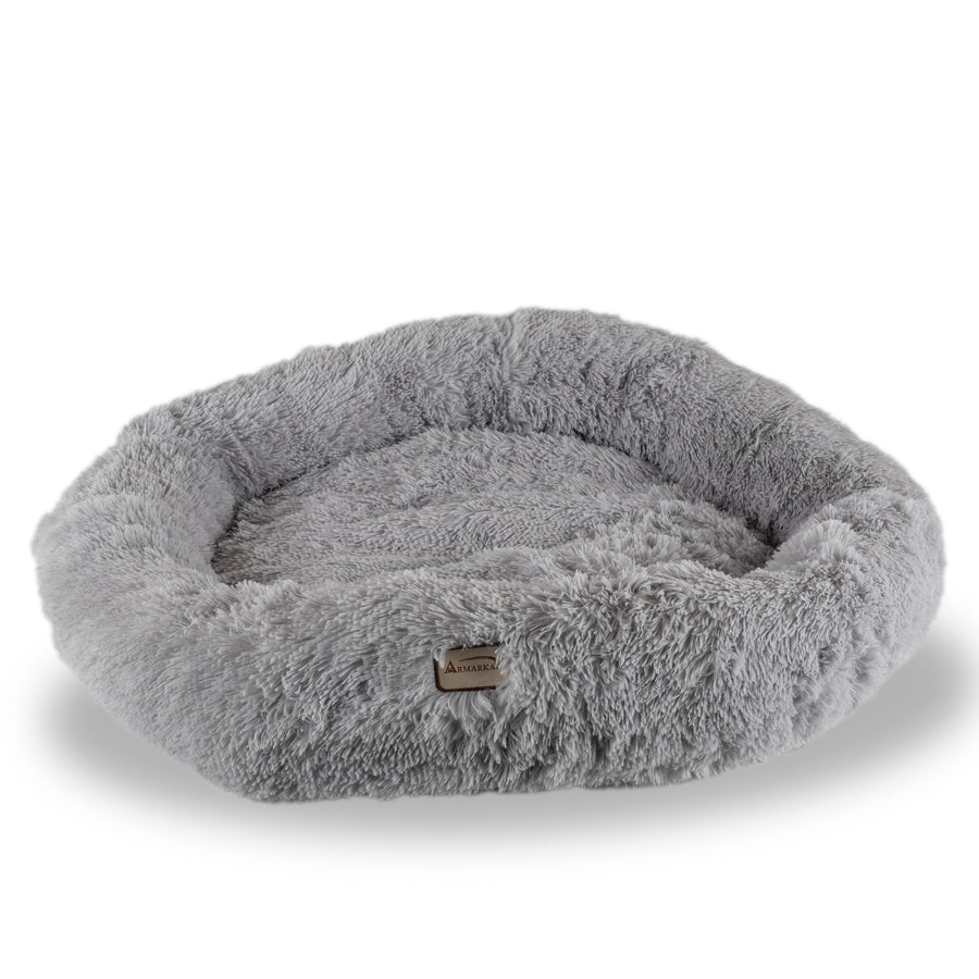 Armarkat Extra LargeFluffy Gray Round Cat Bed - C71NHS Image 1