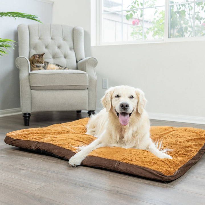 Armarkat Model M05 Extra Large Pet Bed Mat with Poly Fill Cushion in Mocha and Earth Brown Image 3