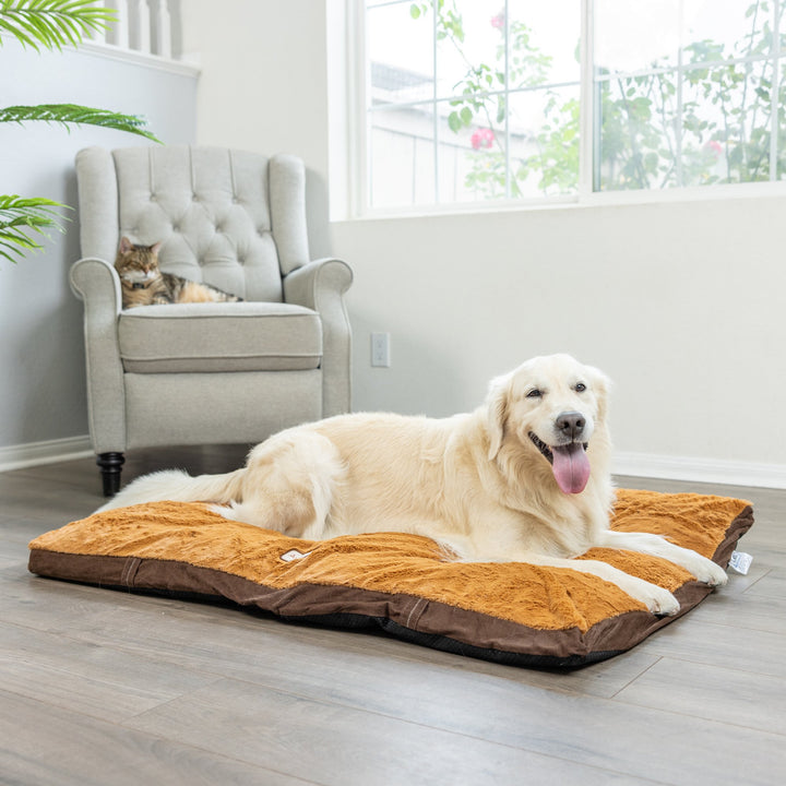 Armarkat Model M05 Extra Large Pet Bed Mat with Poly Fill Cushion in Mocha and Earth Brown Image 4