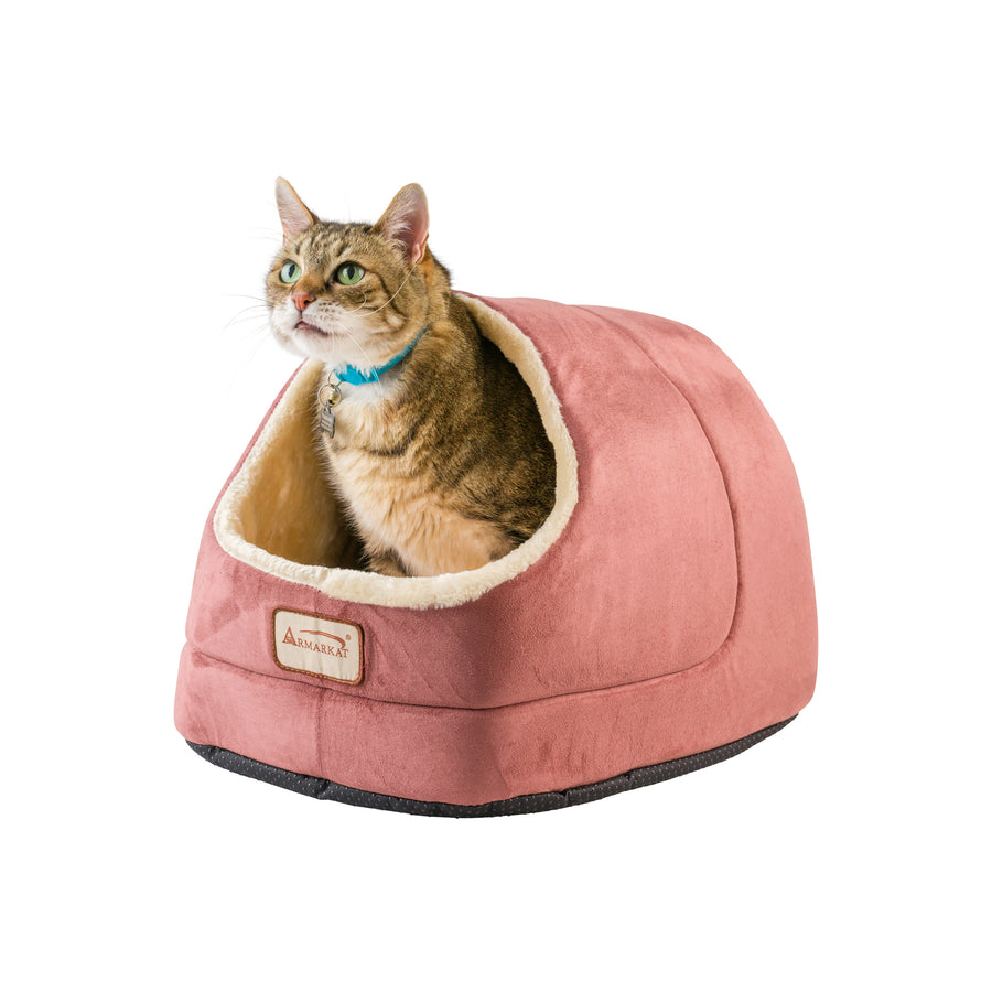 Armarkat Cat Cave Bed With Soft Cushion For Pets C18 Indian Red Image 1