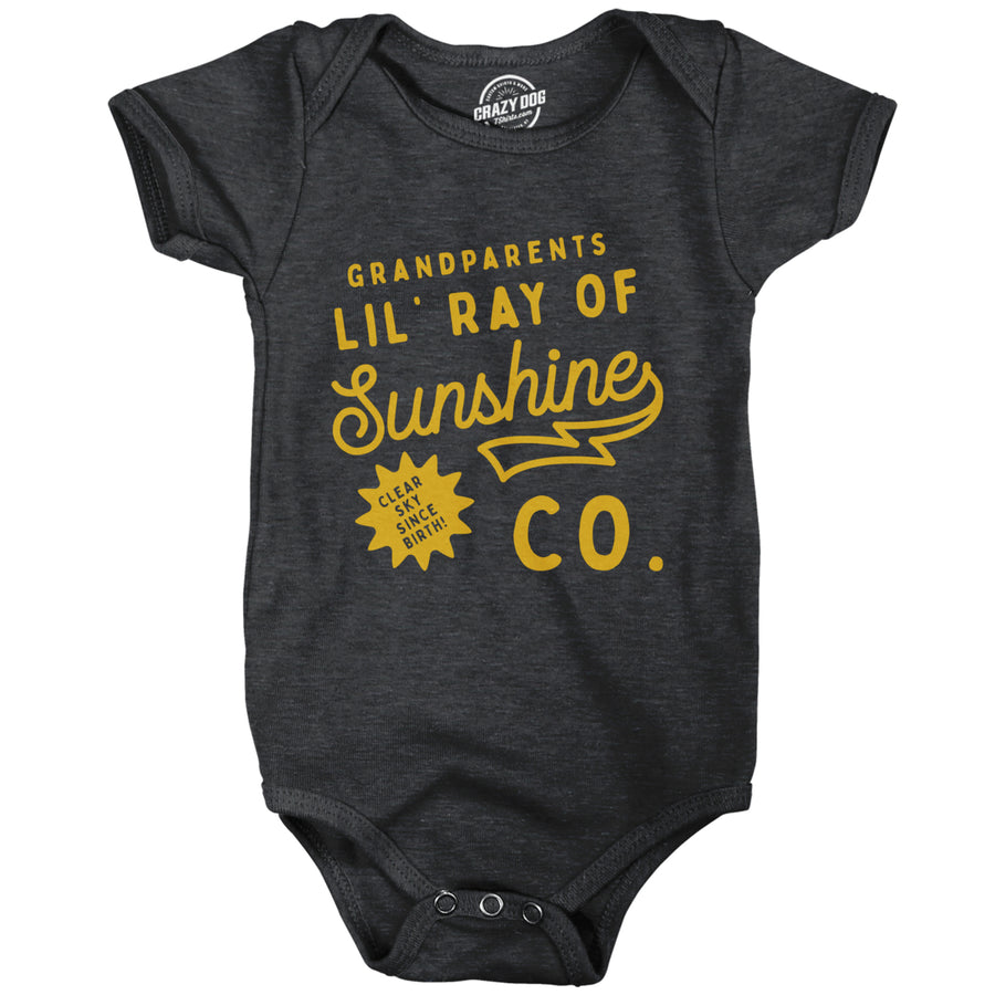 Grandparents Lil Ray Of Sunshine Baby Bodysuit Funny Cute Jumper For Infants Image 1