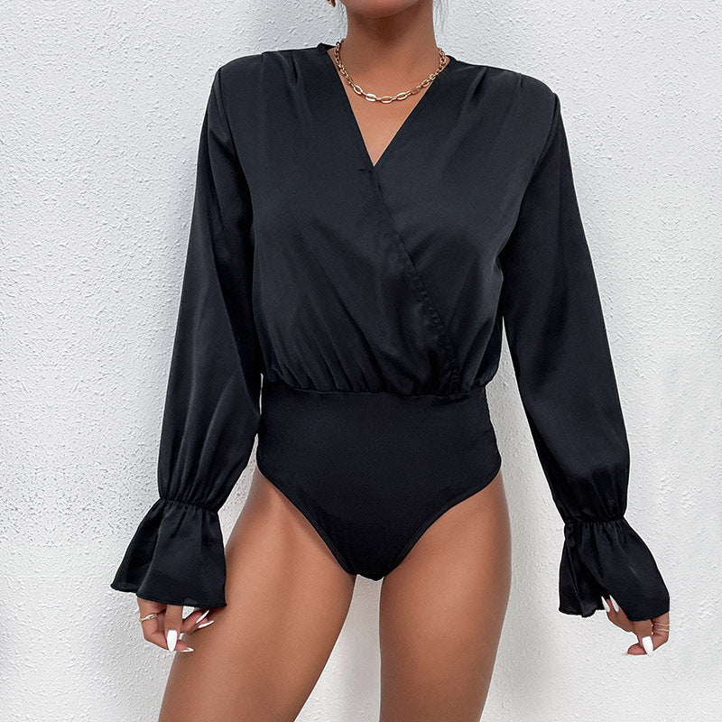 Fashion Black Long-sleeved Jumpsuit Image 1