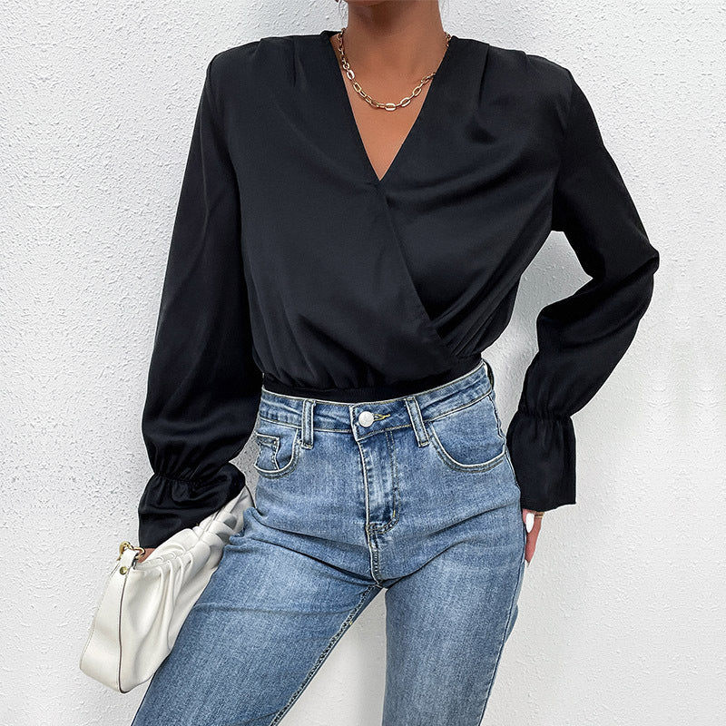 Fashion Black Long-sleeved Jumpsuit Image 2