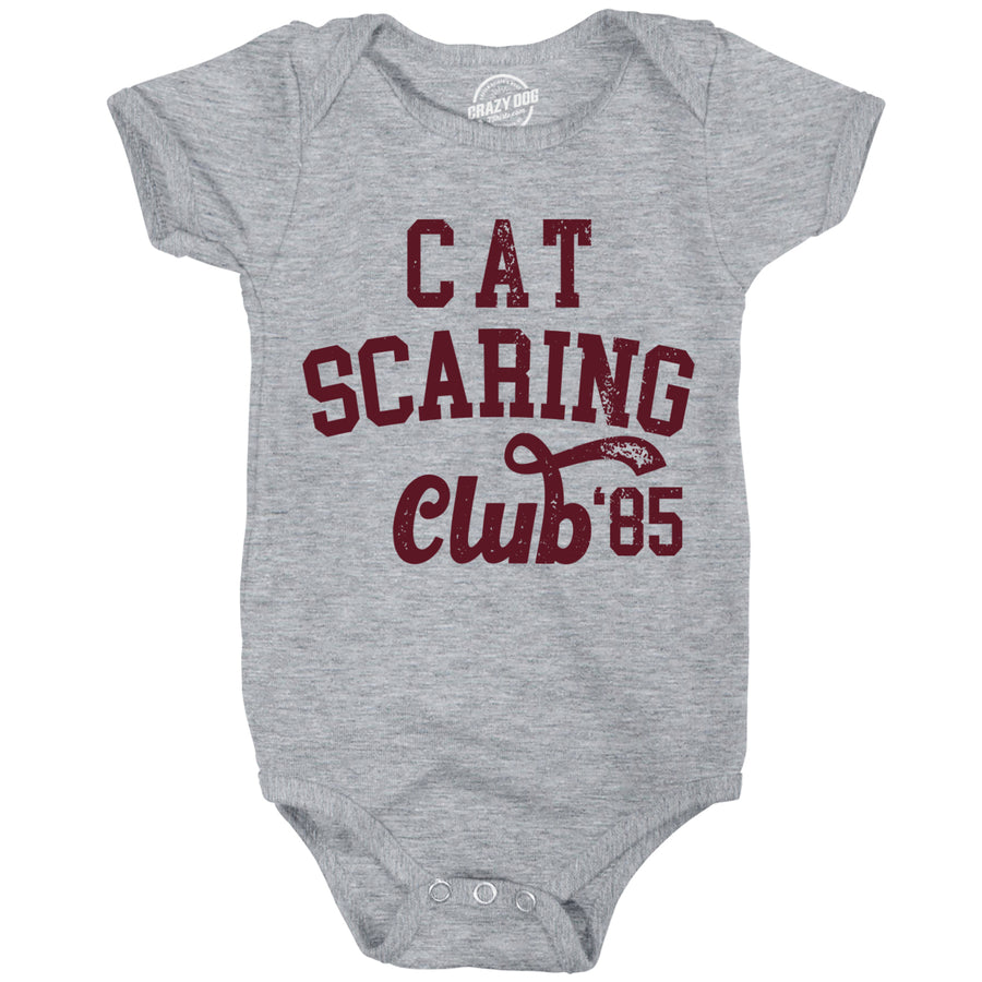 Cat Scaring Club Baby Bodysuit Funny Cute Afraid Kitten Joke Jumper For Infants Image 1