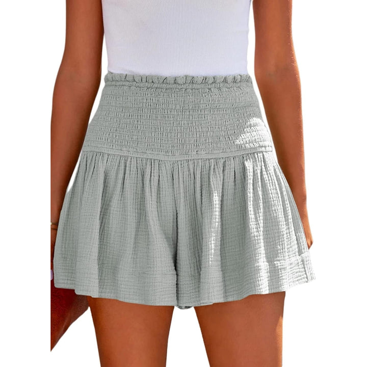 Shorts for Women High Waisted Flowy Shorts 2023 Pleated Elastic Waist Wide Leg Womens Shorts Casual Beach Image 10