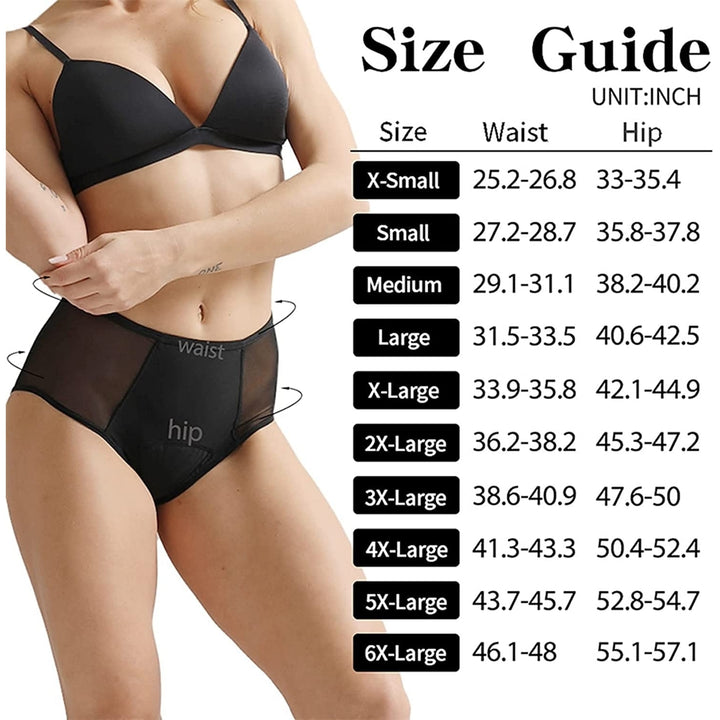 Sexy Womens Cut-Out Sexy Leakproof High Absorption Plus Size Menstrual Panties Lace Decorative Mesh Panties 4 Pack Image 7