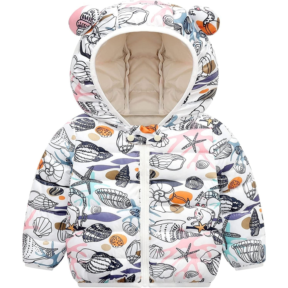 2022 Winter Coats for Kids with Hooded Toddler 3D Ear Hoodie Warm Lined Jacket for Baby Boys Girls Image 2