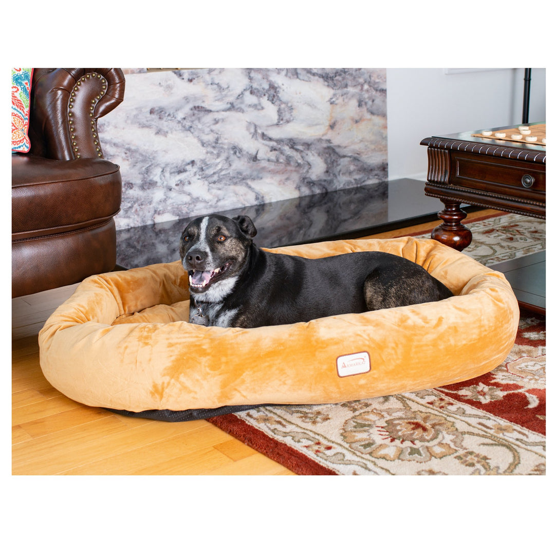 Armarkat Model D02CZS-L Large Earth Brown Bolstered Pet Bed and Mat Image 9